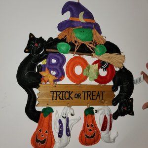 Festive Halloween Hanging Decor  Sign -Used